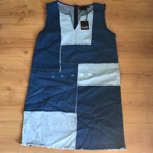 Nanette Lepore denim patchwork dress